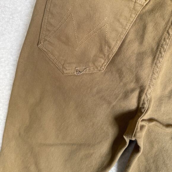 MOTHER Jeans 28 The Mid Rise Dazzler Ankle Fray Straight Leg Brown Denim - Picture 8 of 9